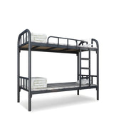 White Twin Open-Frame Iron Space-Saving Bunk Bed with Stairs Image - 8
