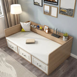 White Twin Wood Storage Bed with Drawers and Shelves Image - 13