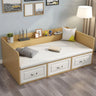 White Twin Wood Storage Bed with Drawers and Shelves Image - 7