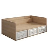 White Twin Wood Storage Bed with Drawers and Shelves Image - 8