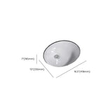 White Undermount Oval Ceramic Center Trapway Sink Image - 26