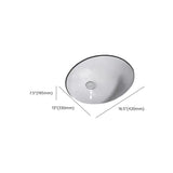 White Undermount Oval Ceramic Center Trapway Sink Image - 27
