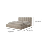 White Upholstered Headboard Sponge Solid Color Bed Image - 12