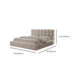 White Upholstered Headboard Sponge Solid Color Bed Image - 13