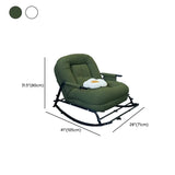 White Upholstered Track Arms Metal Leg Rocking Chair #size