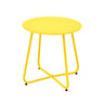 White UV Resistant Metal Frame Round Coffee Table Image - 8