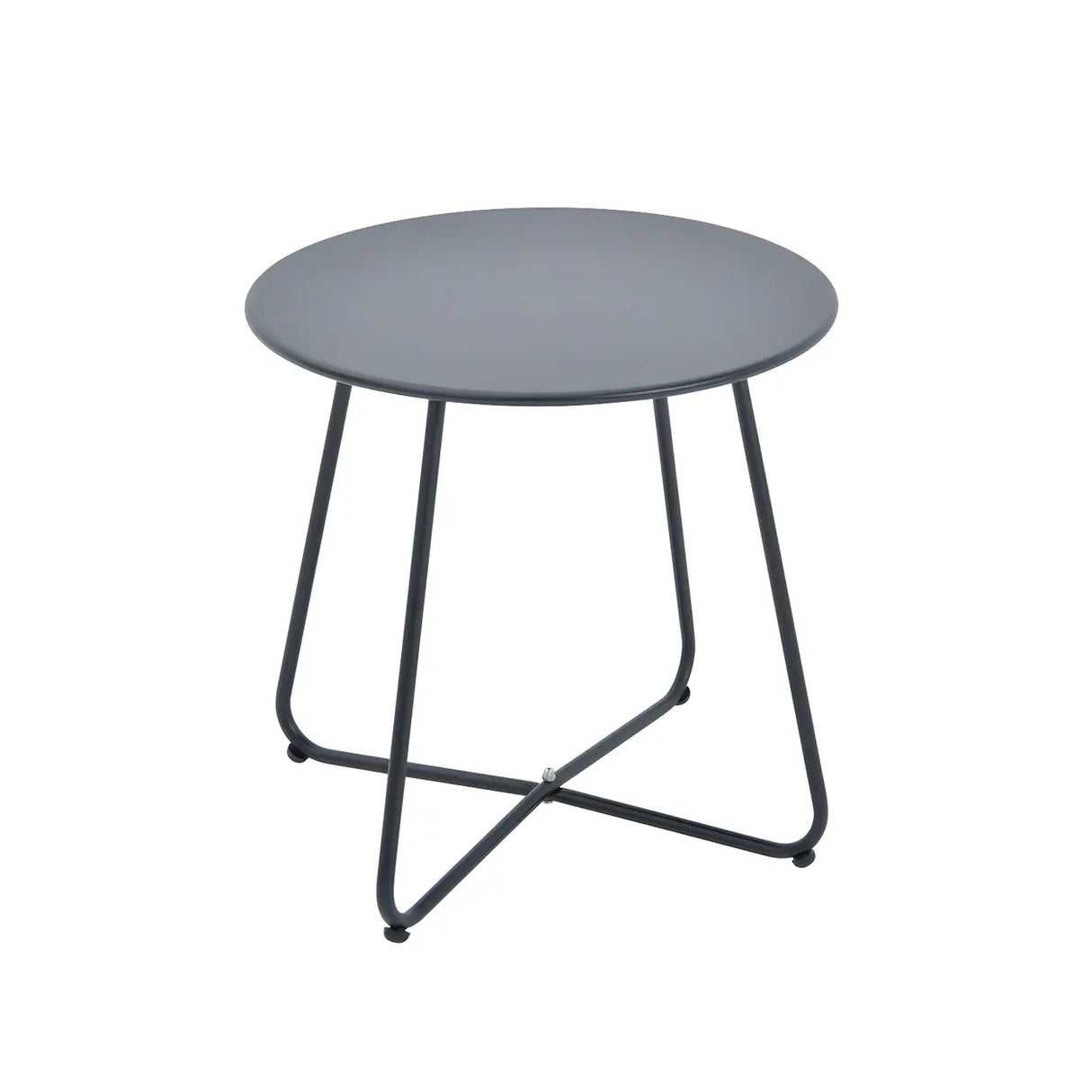 White UV Resistant Metal Frame Round Coffee Table Image - 9