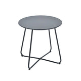 White UV Resistant Metal Frame Round Coffee Table Image - 9