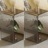 White Versatile Acrylic C-Shaped Square Side Table Image - 11