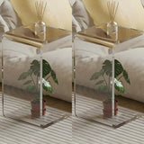 White Versatile Acrylic C-Shaped Square Side Table Image - 15