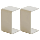 White Versatile Acrylic C-Shaped Square Side Table Image - 9