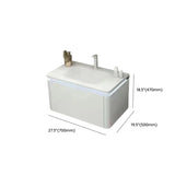 White Wall Mounted Acrylic Bathroom Vanity with Shelves Image - 10