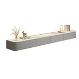 White Wall-Mounted Cabinet Cable Management TV Stand Image - 5
