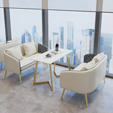 White Water Resistant Leather Sloped Arms 2 Seats Sofa Image - 6