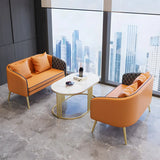 White Water Resistant Leather Sloped Arms 2 Seats Sofa Image - 8