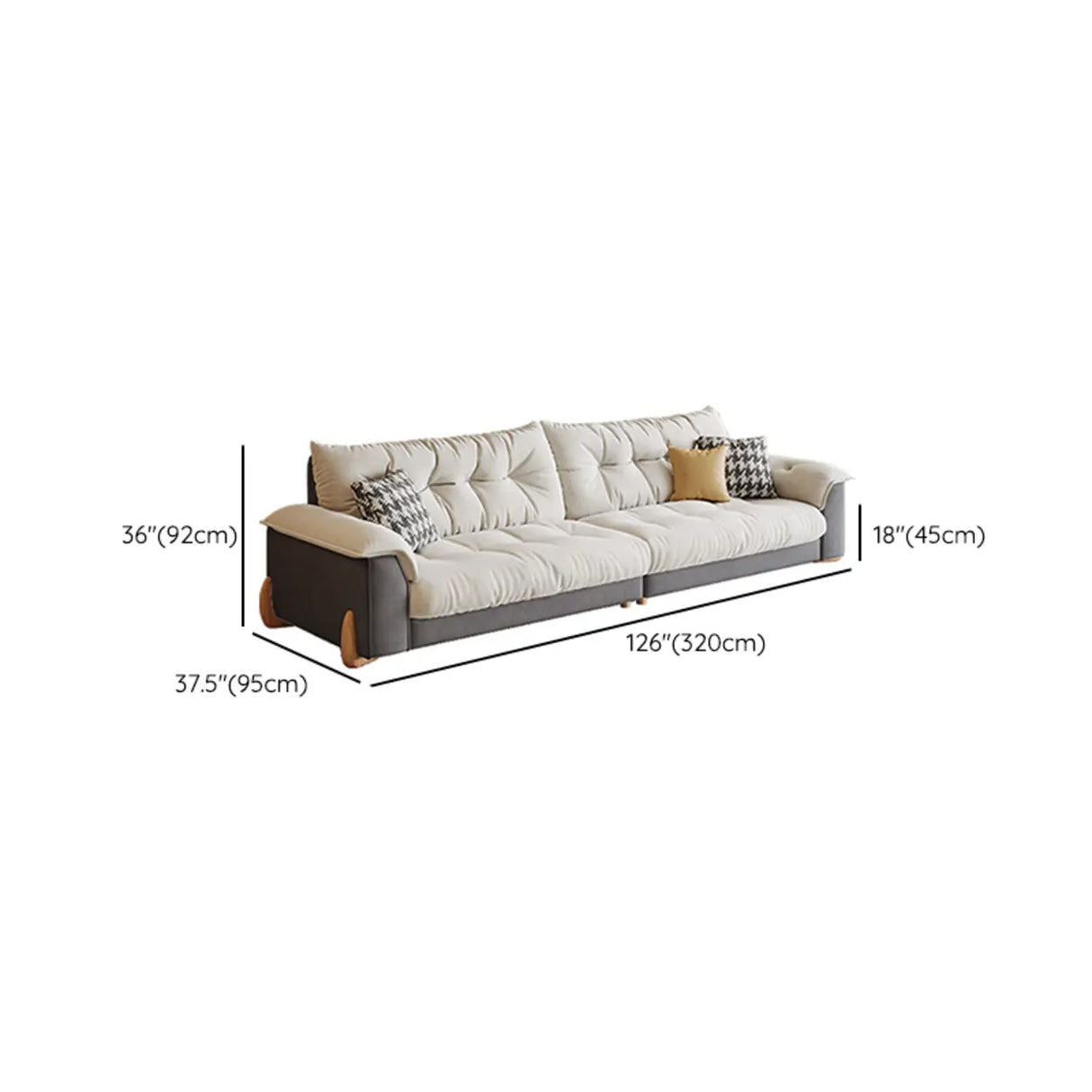 White Water Resistant Velvet Tufted Back Foam Fill Sofa Image - 16