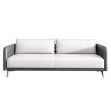 White Waterproof Leather Removable Cushions Sofa Set Image - 10