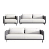 White Waterproof Leather Removable Cushions Sofa Set Image - 11