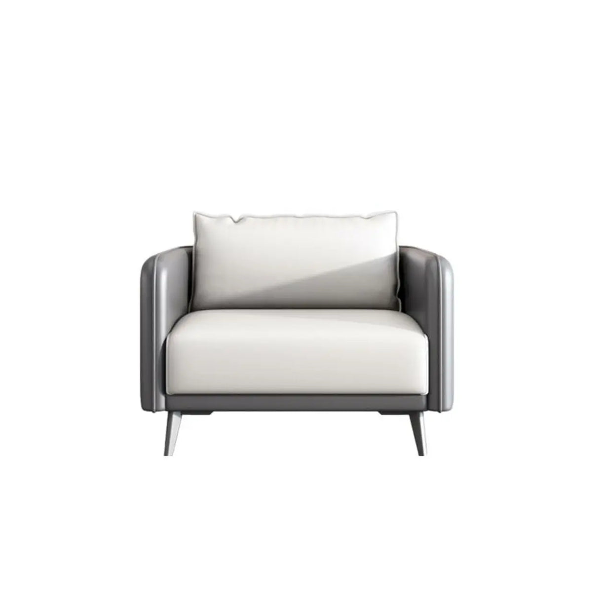 White Waterproof Leather Removable Cushions Sofa Set Image - 2