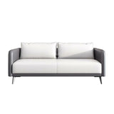White Waterproof Leather Removable Cushions Sofa Set Image - 4