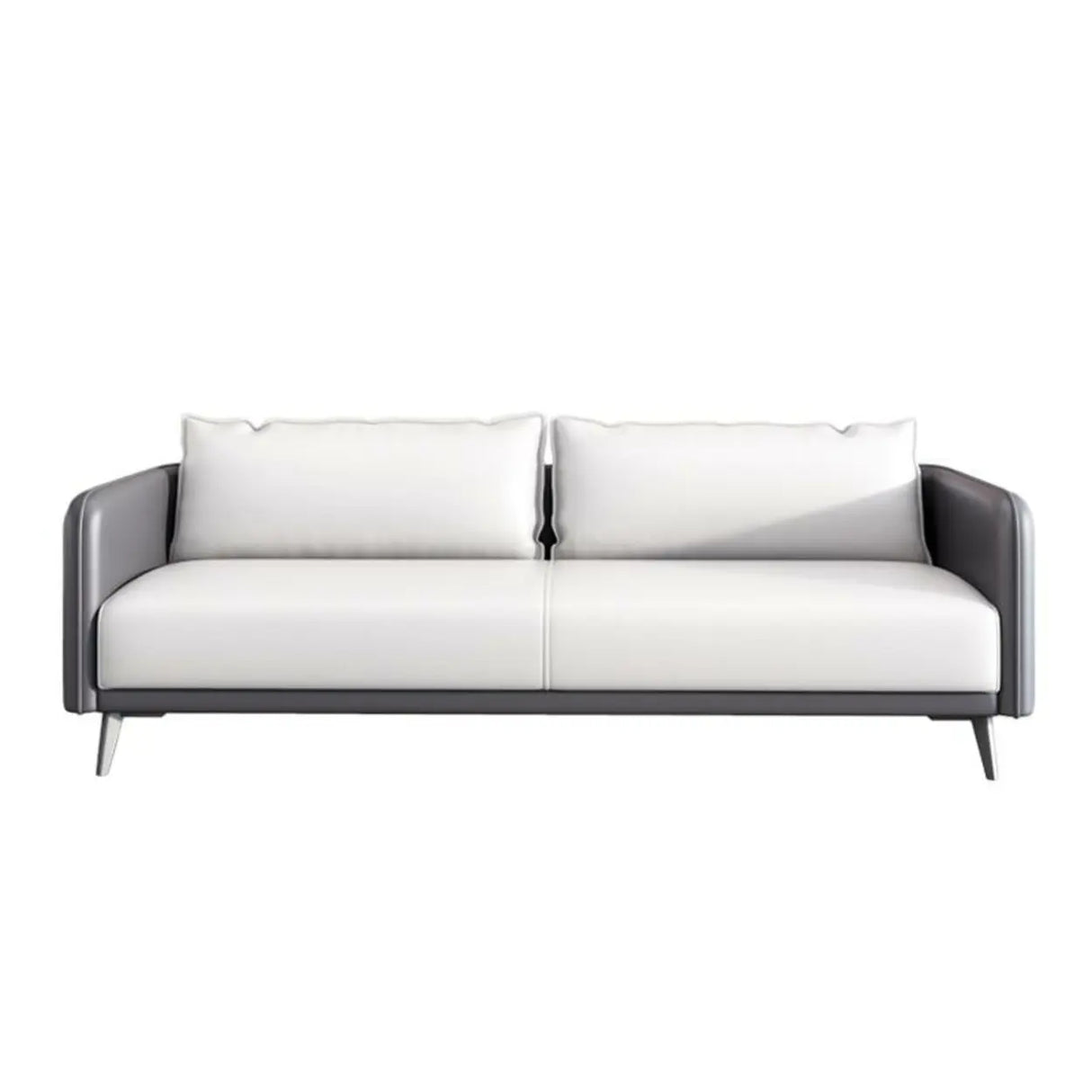 White Waterproof Leather Removable Cushions Sofa Set Image - 5