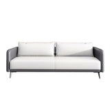 White Waterproof Leather Removable Cushions Sofa Set Image - 5