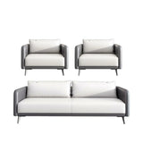 White Waterproof Leather Removable Cushions Sofa Set Image - 9