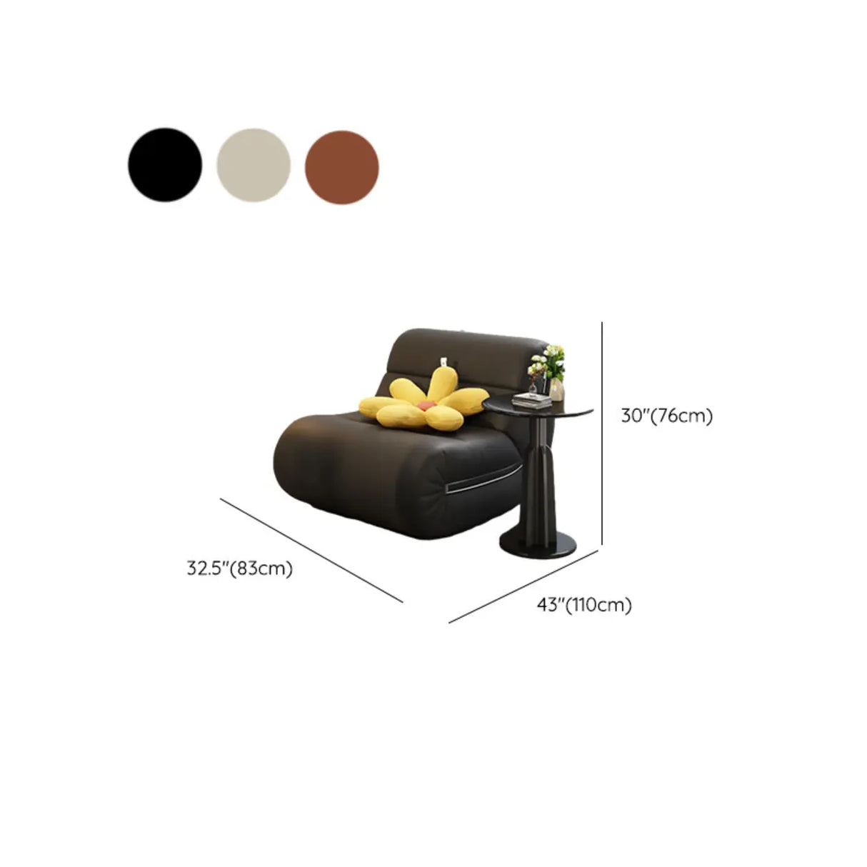 White Waterproof Sponge Upholstered Rocking Chair Image - 12