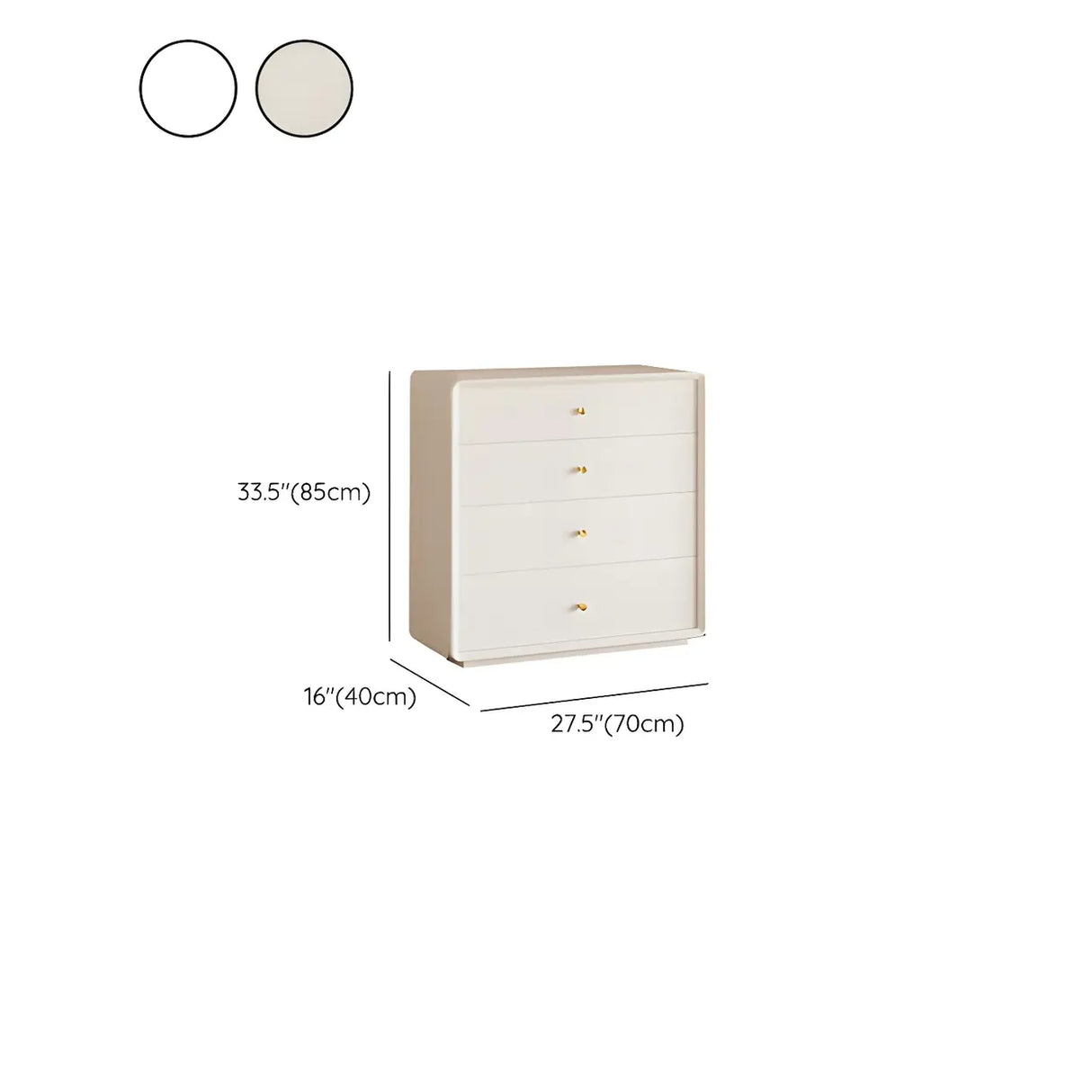 White Waterproof Wood Soft Close Drawers Accent Chests Image - 16