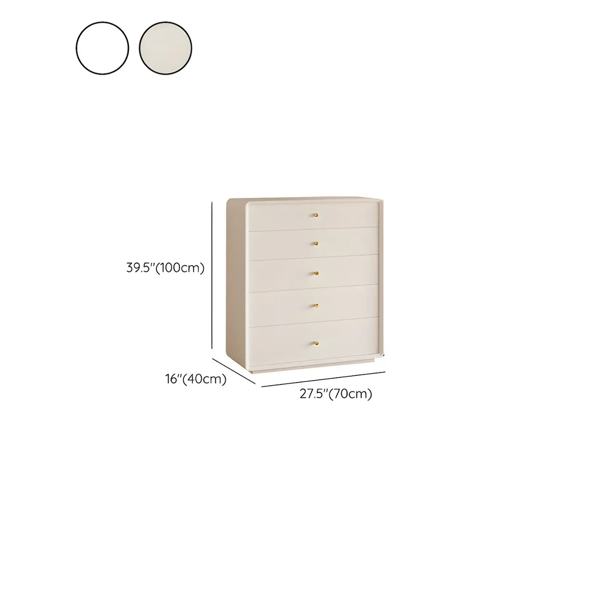 White Waterproof Wood Soft Close Drawers Accent Chests Image - 17