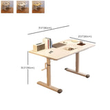 White Wood Adjustable Height T-Shape Standing Desk #size