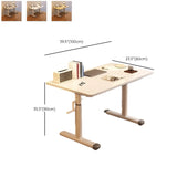 White Wood Adjustable Height T-Shape Standing Desk Image - 14