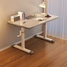 White Wood Adjustable Height T-Shape Standing Desk Image - 2