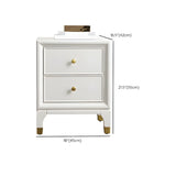 White Wood Drawer Kids Nightstand with Open Storage #size