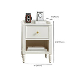 White Wood Drawer Kids Nightstand with Open Storage Image - 12