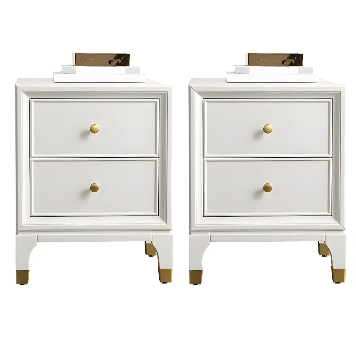 White Wood Drawer Kids Nightstand with Open Storage Image - 5
