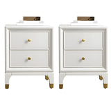 White Wood Drawer Kids Nightstand with Open Storage Image - 5