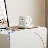 White Wood Drawer Storage Kids Nightstand with Legs Image - 10