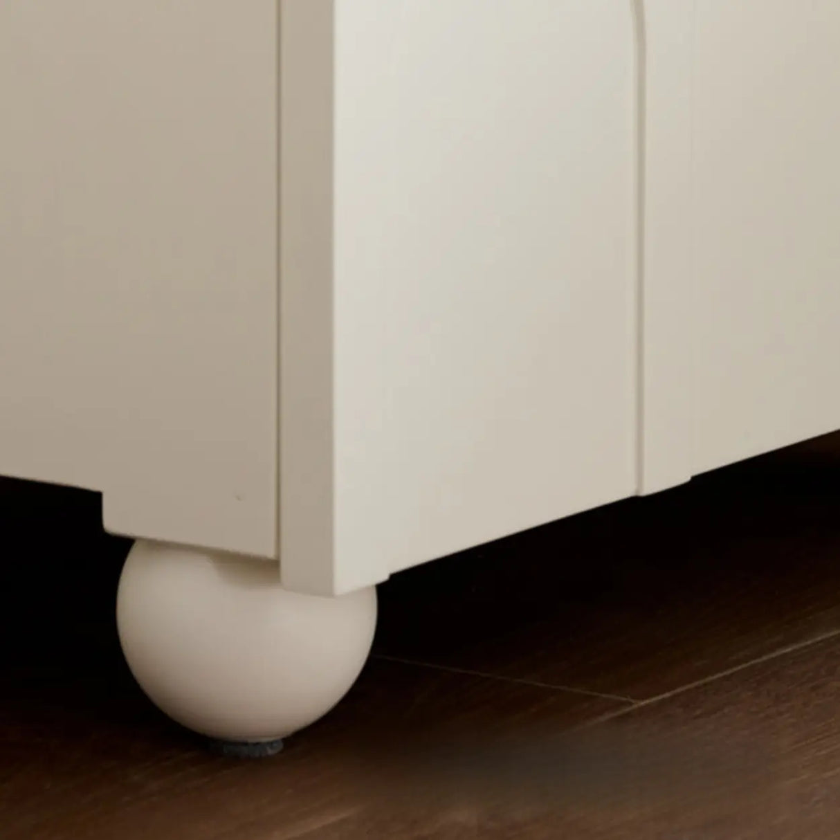 White Wood Drawer Storage Kids Nightstand with Legs Image - 11
