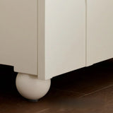 White Wood Drawer Storage Kids Nightstand with Legs Image - 11