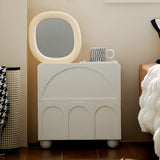 White Wood Drawer Storage Kids Nightstand with Legs Image - 3