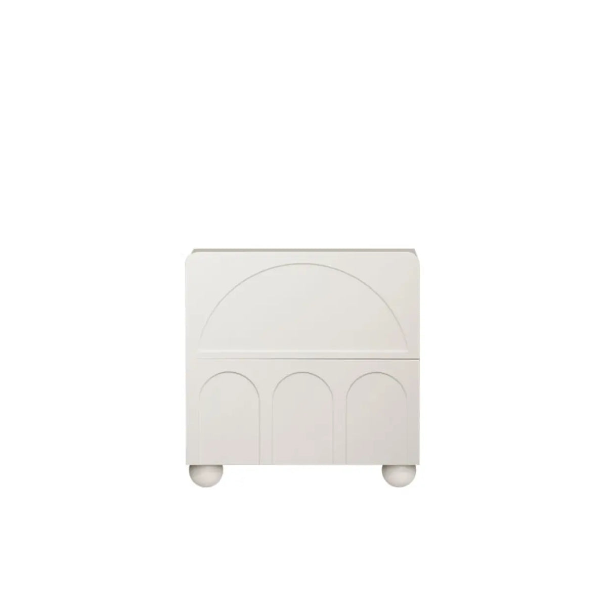White Wood Drawer Storage Kids Nightstand with Legs Image - 4