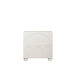 White Wood Drawer Storage Kids Nightstand with Legs Image - 4