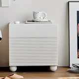 White Wood Drawer Storage Kids Nightstand with Legs Image - 5