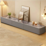 White Wood Drawers TV Stand with Cable Management Image - 19