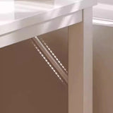 White Wood H-Base Exterior Shelf L-Shape Writing Desk Image - 11