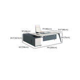 White Wood L-Shape Executive Desk with Cable Management Image - 14