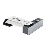 White Wood Long L-Shape Executive Desk with Storage Image - 2