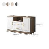White Wood Open Storage Cabinet Rectangle TV Stand #size