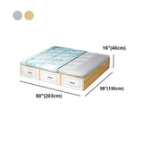 White Wood Queen Untufted Storage Tatami Bed with Drawers Image - 11